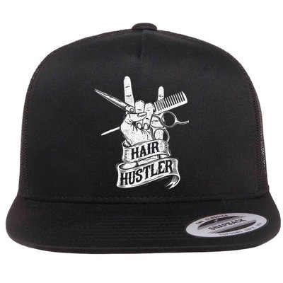 Hair Hustler Hairdresser Hairstylist Haircutter Beautician Flat Bill Trucker Hat