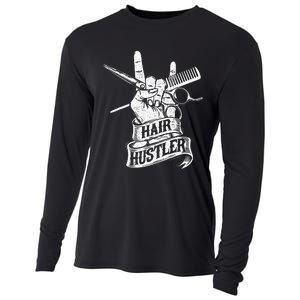 Hair Hustler Hairdresser Hairstylist Haircutter Beautician Cooling Performance Long Sleeve Crew