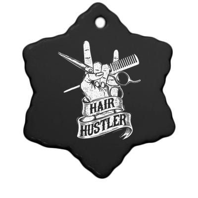 Hair Hustler Hairdresser Hairstylist Haircutter Beautician Ceramic Star Ornament