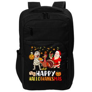 Happy Hallothanksmas Halloween Thanksgiving Christmas Day Impact Tech Backpack