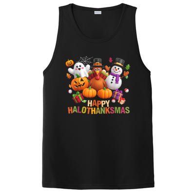 Happy Hallothanksmas Halloween Thanksgiving Christmas Squad PosiCharge Competitor Tank