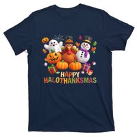 Happy Hallothanksmas Halloween Thanksgiving Christmas Squad T-Shirt