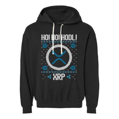 Ho Ho Hodl Xrp Fun Xrp Ripple Cryptocurrency Gear Gift Garment-Dyed Fleece Hoodie