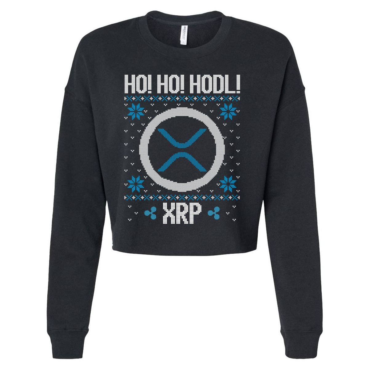 Ho Ho Hodl Xrp Fun Xrp Ripple Cryptocurrency Gear Gift Cropped Pullover Crew