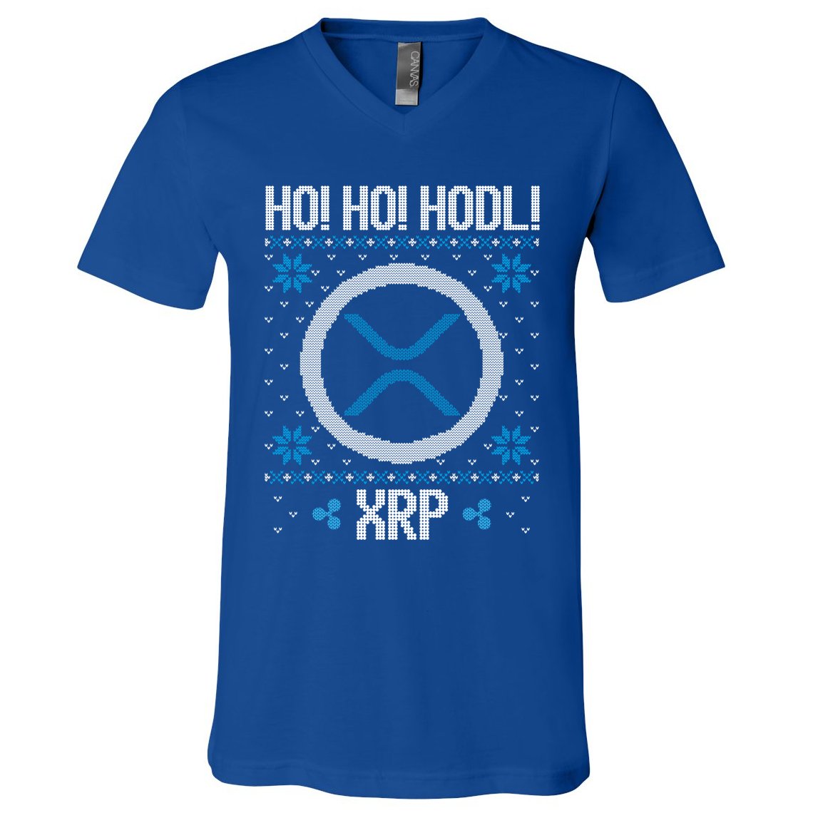 Ho Ho Hodl Xrp Fun Xrp Ripple Cryptocurrency Gear Gift V-Neck T-Shirt