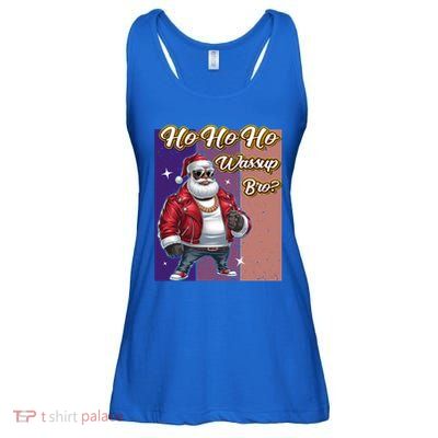 Ho Ho Ho Wassup Bro Ugly Christmas Funny Gift Ladies Essential Flowy Tank