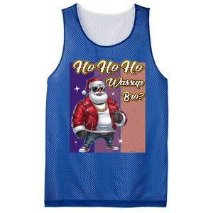 Ho Ho Ho Wassup Bro Ugly Christmas Funny Gift Mesh Reversible Basketball Jersey Tank