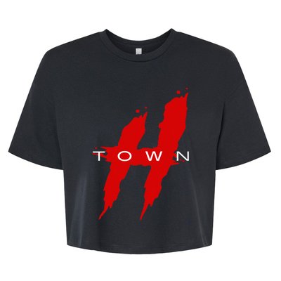 Houston  Htown Hustle Town The H Houston Texas Bella+Canvas Jersey Crop Tee