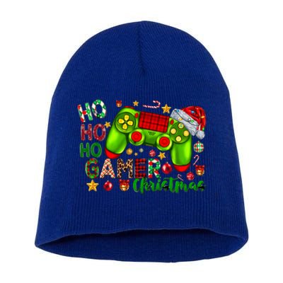 Ho Ho Ho Gamer Christmas Xmas Santa Hat Gaming Cute Gift Short Acrylic Beanie