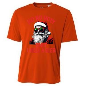 Ho Ho Holy Shit I Need A Beer Funny Santa Christmas Drinking Cooling Performance Crew T-Shirt