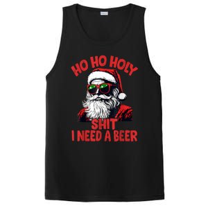 Ho Ho Holy Shit I Need A Beer Funny Santa Christmas Drinking PosiCharge Competitor Tank