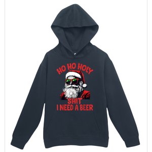 Ho Ho Holy Shit I Need A Beer Funny Santa Christmas Drinking Urban Pullover Hoodie