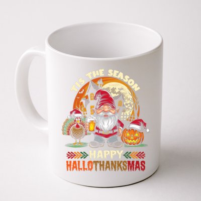 Happy Hallothanksmas Halloween Thanksgiving Merry Christmas Coffee Mug