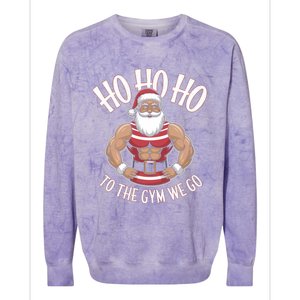 Ho Ho Ho To The Gym We Go Christmas Shredded Santa Workout Great Gift Colorblast Crewneck Sweatshirt