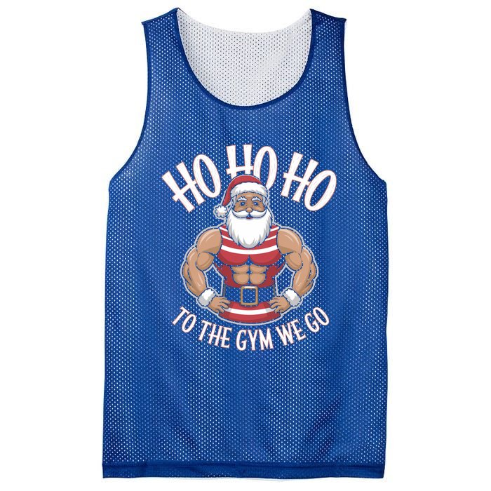 Ho Ho Ho To The Gym We Go Christmas Shredded Santa Workout Great Gift Mesh Reversible Basketball Jersey Tank