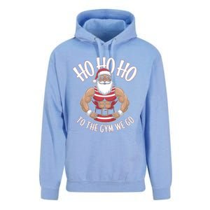 Ho Ho Ho To The Gym We Go Christmas Shredded Santa Workout Great Gift Unisex Surf Hoodie