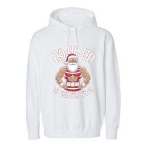 Ho Ho Ho To The Gym We Go Christmas Shredded Santa Workout Great Gift Garment-Dyed Fleece Hoodie