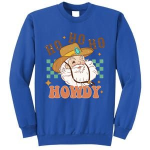 Ho Ho Ho Howdy Funny Western Christmas Cow Santa Gift Sweatshirt