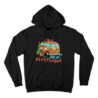 Ho Ho Ho Merry Christmas Gifts Hippie Bus Funny Xmas Hoodie