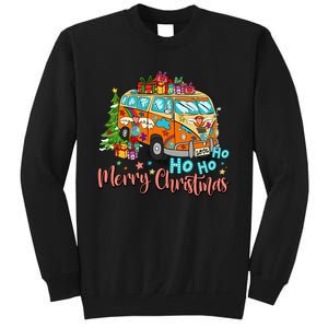 Ho Ho Ho Merry Christmas Gifts Hippie Bus Funny Xmas Sweatshirt