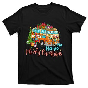 Ho Ho Ho Merry Christmas Gifts Hippie Bus Funny Xmas T-Shirt