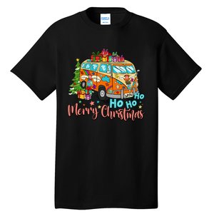 Ho Ho Ho Merry Christmas Gifts Hippie Bus Funny Xmas Tall T-Shirt