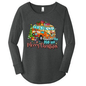 Ho Ho Ho Merry Christmas Gifts Hippie Bus Funny Xmas Women's Perfect Tri Tunic Long Sleeve Shirt