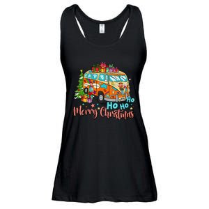 Ho Ho Ho Merry Christmas Gifts Hippie Bus Funny Xmas Ladies Essential Flowy Tank