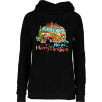 Ho Ho Ho Merry Christmas Gifts Hippie Bus Funny Xmas Womens Funnel Neck Pullover Hood