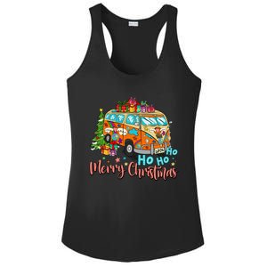 Ho Ho Ho Merry Christmas Gifts Hippie Bus Funny Xmas Ladies PosiCharge Competitor Racerback Tank