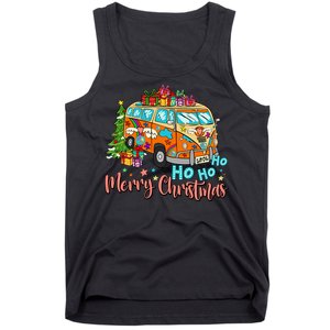 Ho Ho Ho Merry Christmas Gifts Hippie Bus Funny Xmas Tank Top