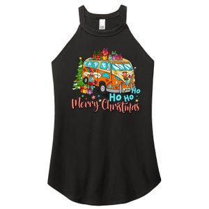 Ho Ho Ho Merry Christmas Gifts Hippie Bus Funny Xmas Women's Perfect Tri Rocker Tank