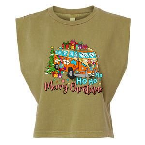 Ho Ho Ho Merry Christmas Gifts Hippie Bus Funny Xmas Garment-Dyed Women's Muscle Tee