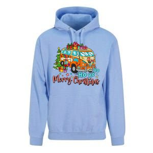 Ho Ho Ho Merry Christmas Gifts Hippie Bus Funny Xmas Unisex Surf Hoodie