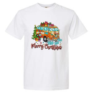 Ho Ho Ho Merry Christmas Gifts Hippie Bus Funny Xmas Garment-Dyed Heavyweight T-Shirt