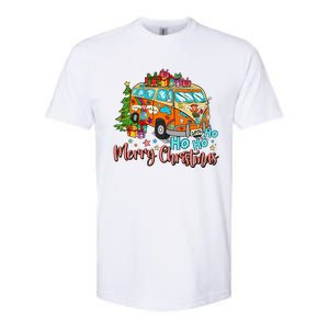 Ho Ho Ho Merry Christmas Gifts Hippie Bus Funny Xmas Softstyle CVC T-Shirt