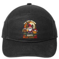 Happy Hallothanksmas Halloween Thanksgiving Merry Christmas 7-Panel Snapback Hat