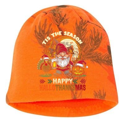 Happy Hallothanksmas Halloween Thanksgiving Merry Christmas Kati - Camo Knit Beanie