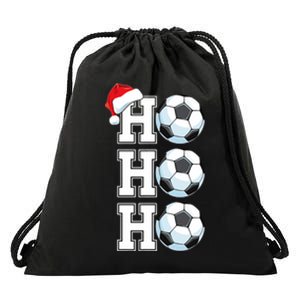 Ho Ho Ho Christmas Sports Soccer Player Xmas Drawstring Bag