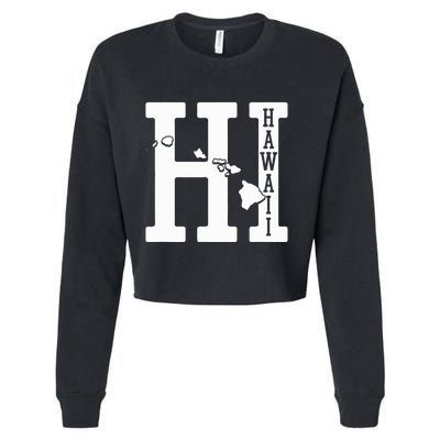 Hawaii Hi Hawaiian Islands Souvenir Gift Cropped Pullover Crew