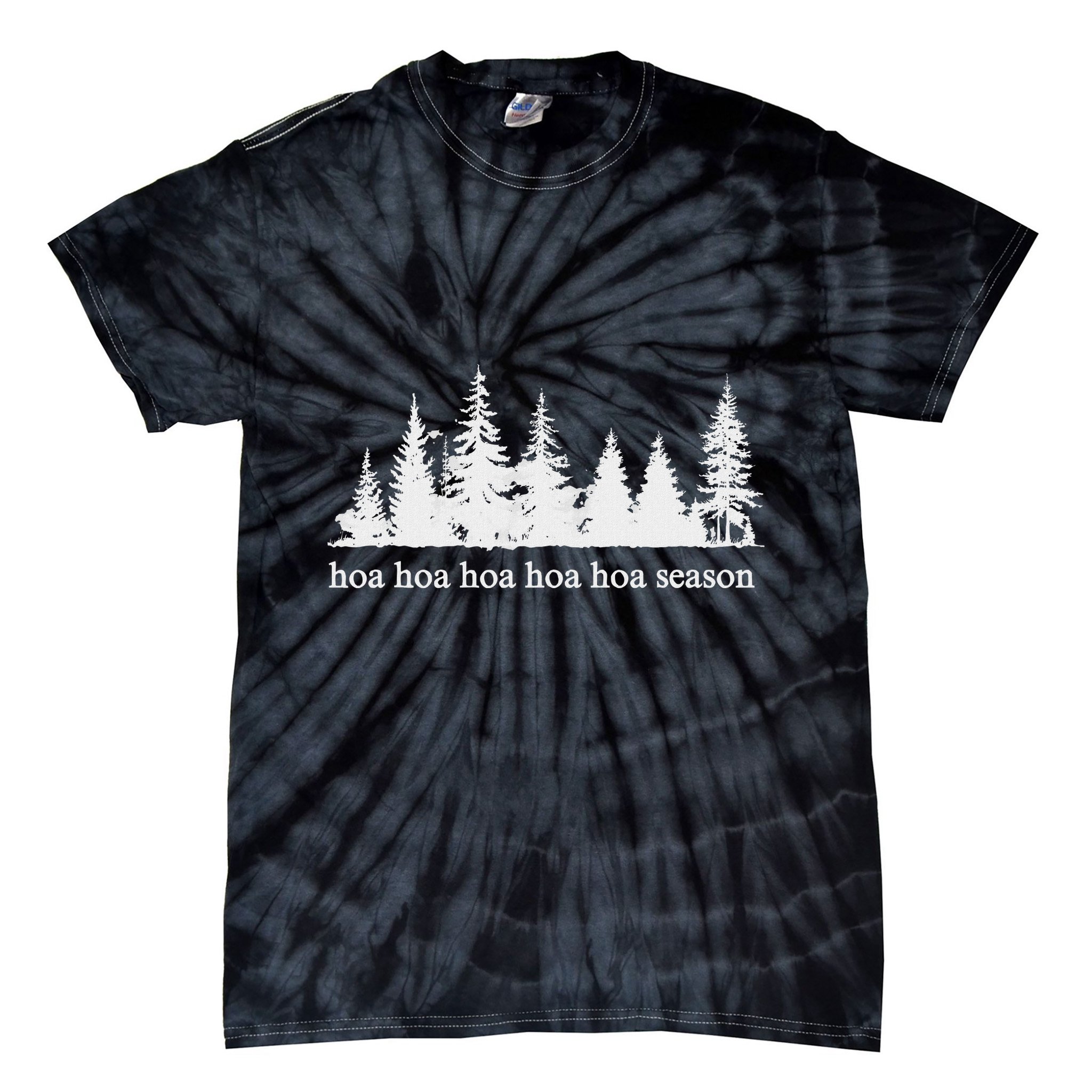 Hoa Hoa Hoa Hoa Hoa Cozy Season Twilight Lover Pine Forest Tie-Dye T-Shirt