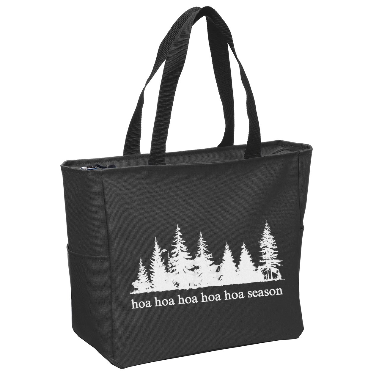Hoa Hoa Hoa Hoa Hoa Cozy Season Twilight Lover Pine Forest Zip Tote Bag