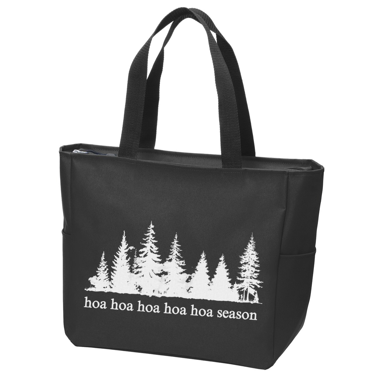 Hoa Hoa Hoa Hoa Hoa Cozy Season Twilight Lover Pine Forest Zip Tote Bag