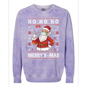 Ho Ho Ho Ugly Xmas Outfit With Doctor Santa Cool Gift Colorblast Crewneck Sweatshirt