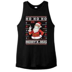 Ho Ho Ho Ugly Xmas Outfit With Doctor Santa Cool Gift Ladies PosiCharge Tri-Blend Wicking Tank