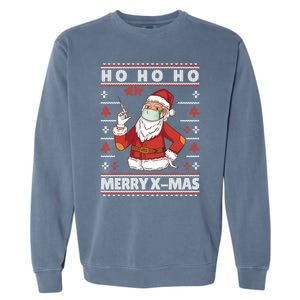 Ho Ho Ho Ugly Xmas Outfit With Doctor Santa Cool Gift Garment-Dyed Sweatshirt