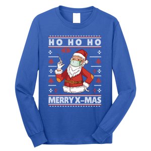 Ho Ho Ho Ugly Xmas Outfit With Doctor Santa Cool Gift Long Sleeve Shirt