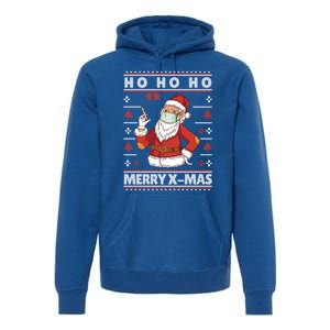 Ho Ho Ho Ugly Xmas Outfit With Doctor Santa Cool Gift Premium Hoodie