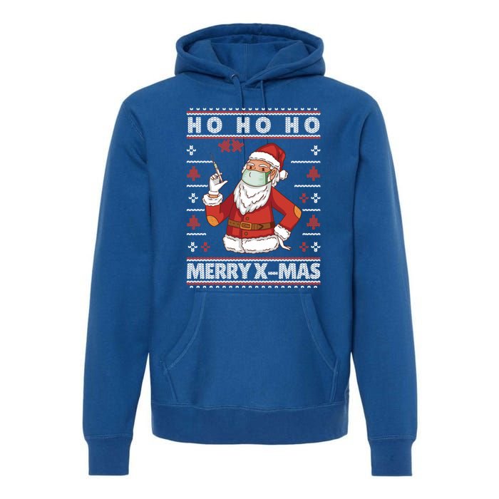 Ho Ho Ho Ugly Xmas Outfit With Doctor Santa Cool Gift Premium Hoodie