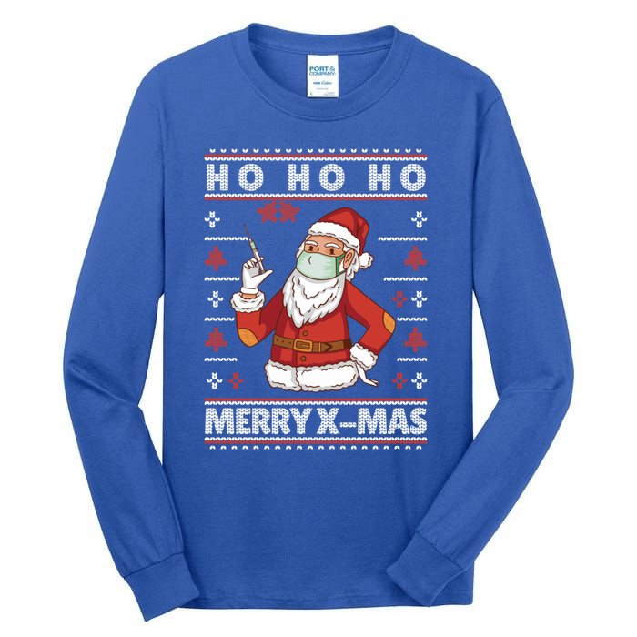 Ho Ho Ho Ugly Xmas Outfit With Doctor Santa Cool Gift Tall Long Sleeve T-Shirt